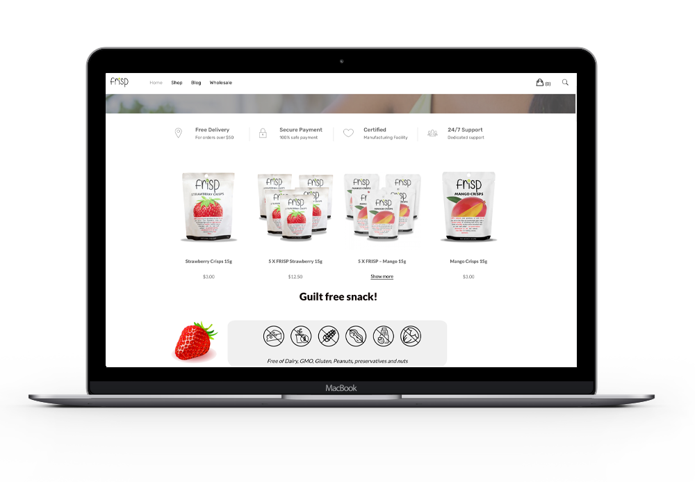 Frisp website and packaging redesign